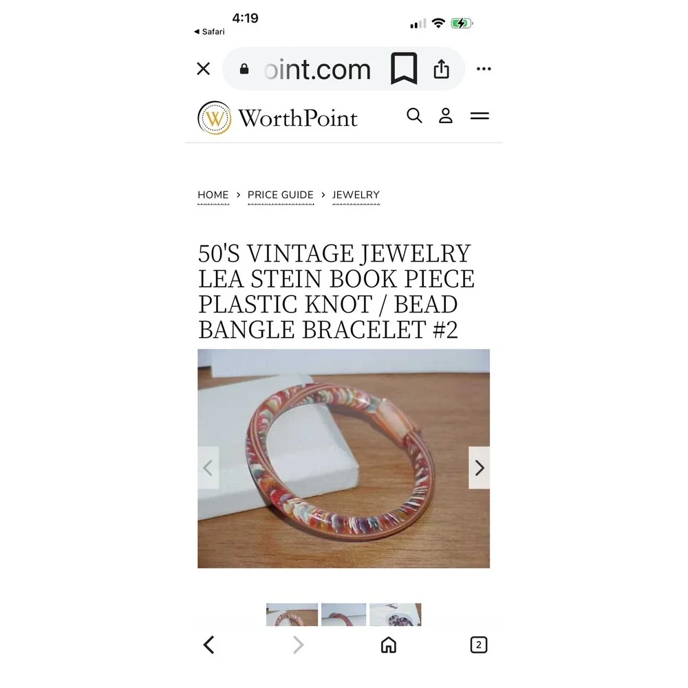 Lea‎ Stein Paris Layered Knot Bead Bangle Bracelet Mid Century RARE
